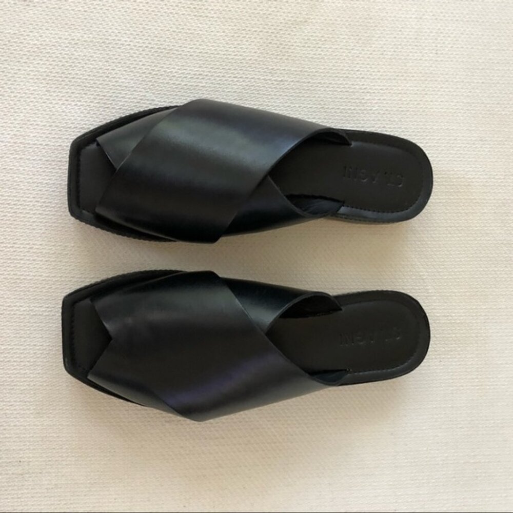 St. Agni Clae Black Leather Sandals